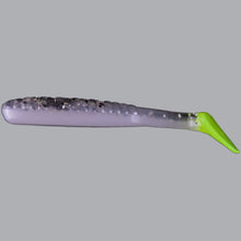 Load image into Gallery viewer, Terror Tail 3 1/2&quot; DDTT-712 Salt &amp; Pepper with Chartreuse Tail
